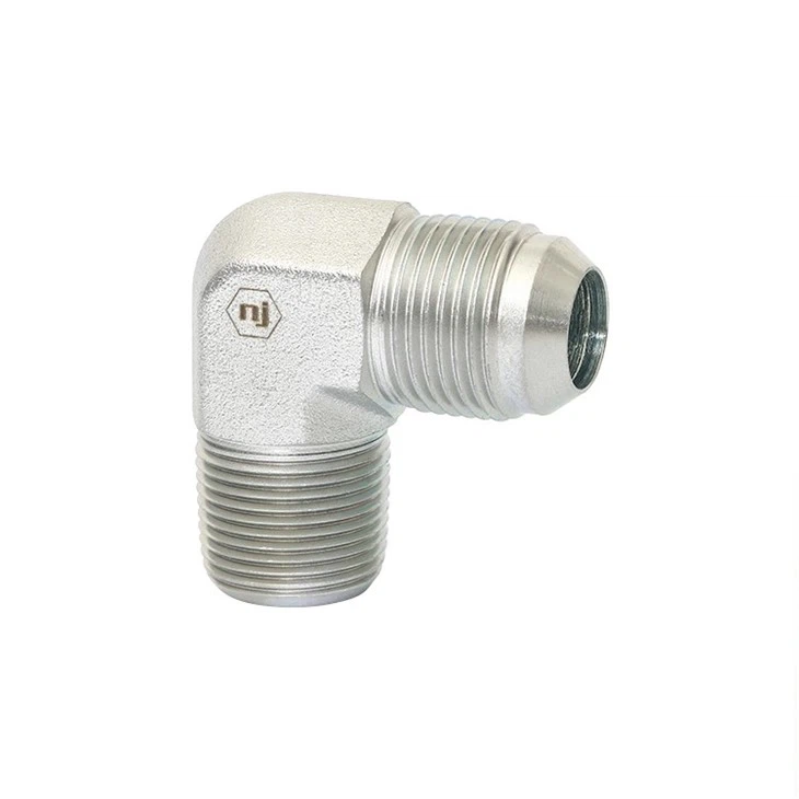 Male JIC To Male NPTF hydraulic hose fittings Elbow  90 Degree